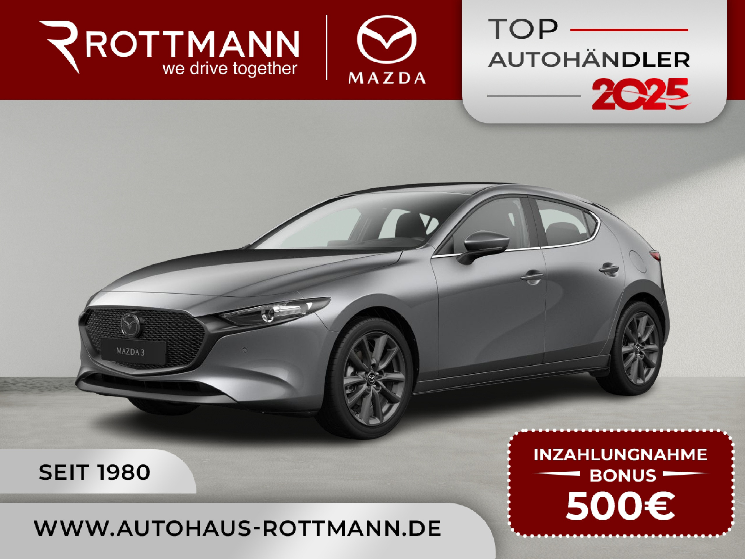 MAZDA 3 – 3 2027 140ps Aut. CENTRE-Line NAV KeyLess Qi ACC
