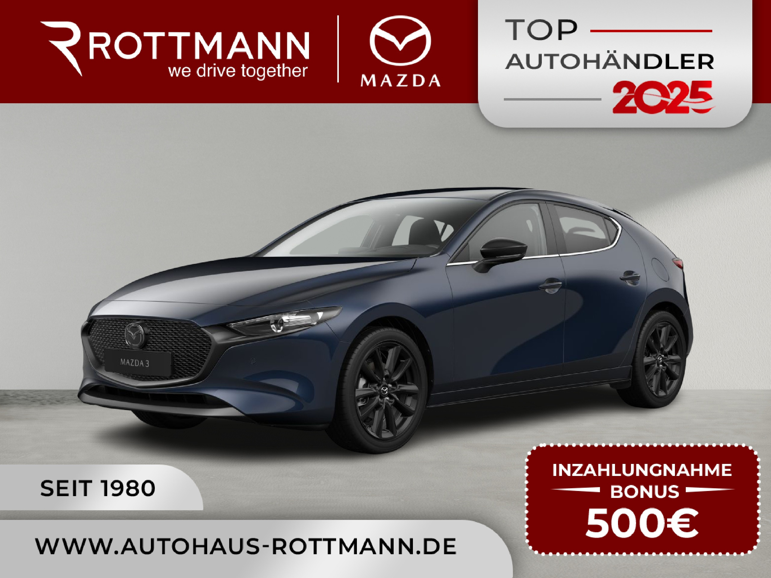 MAZDA 3 – 3 2027 140ps Aut. HOMURA NAVI ACC KeyLess HUD Qi